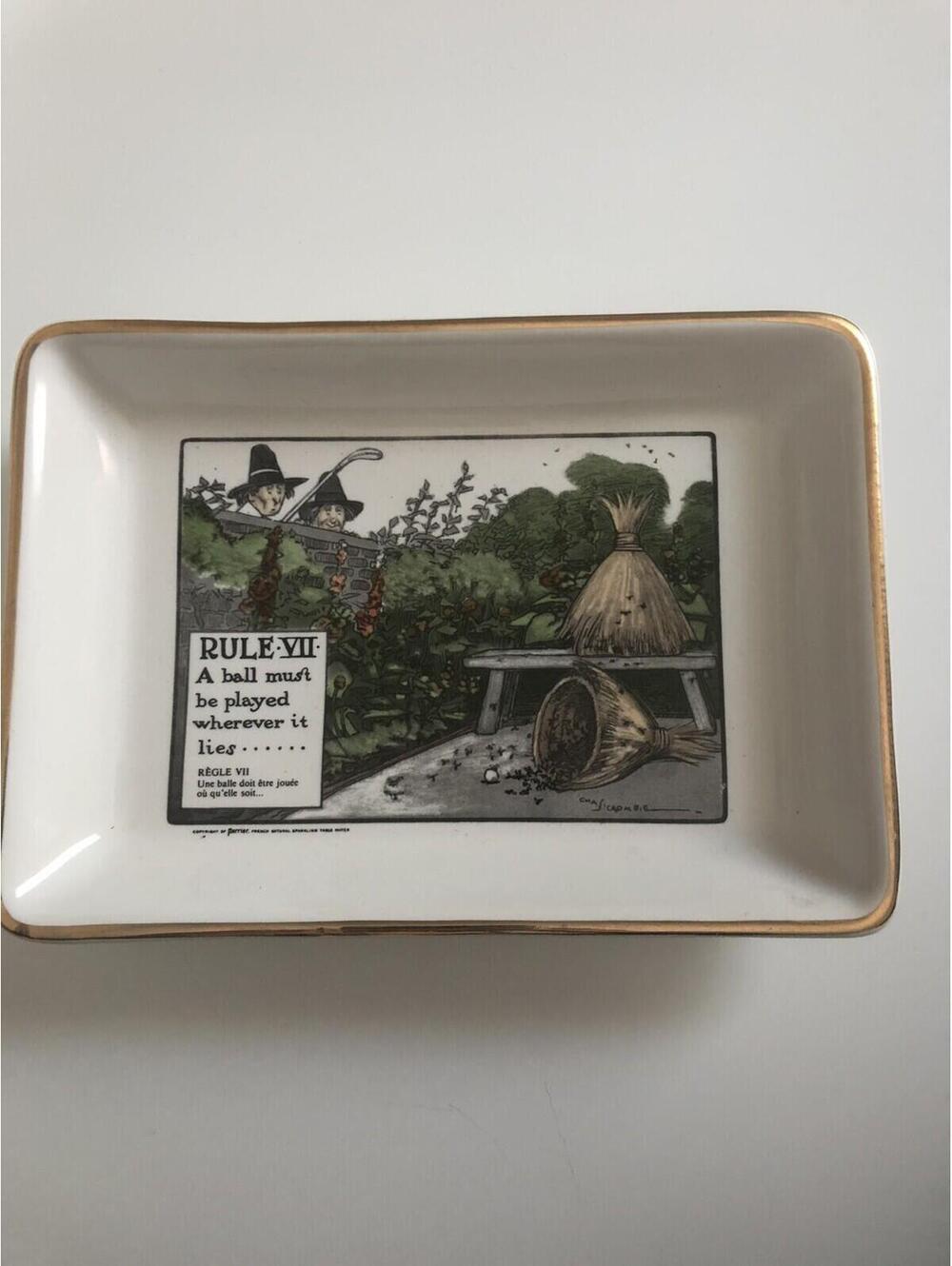 1962 Delano Studios  Golf Rules Trinket Plate signed Chas Crombie